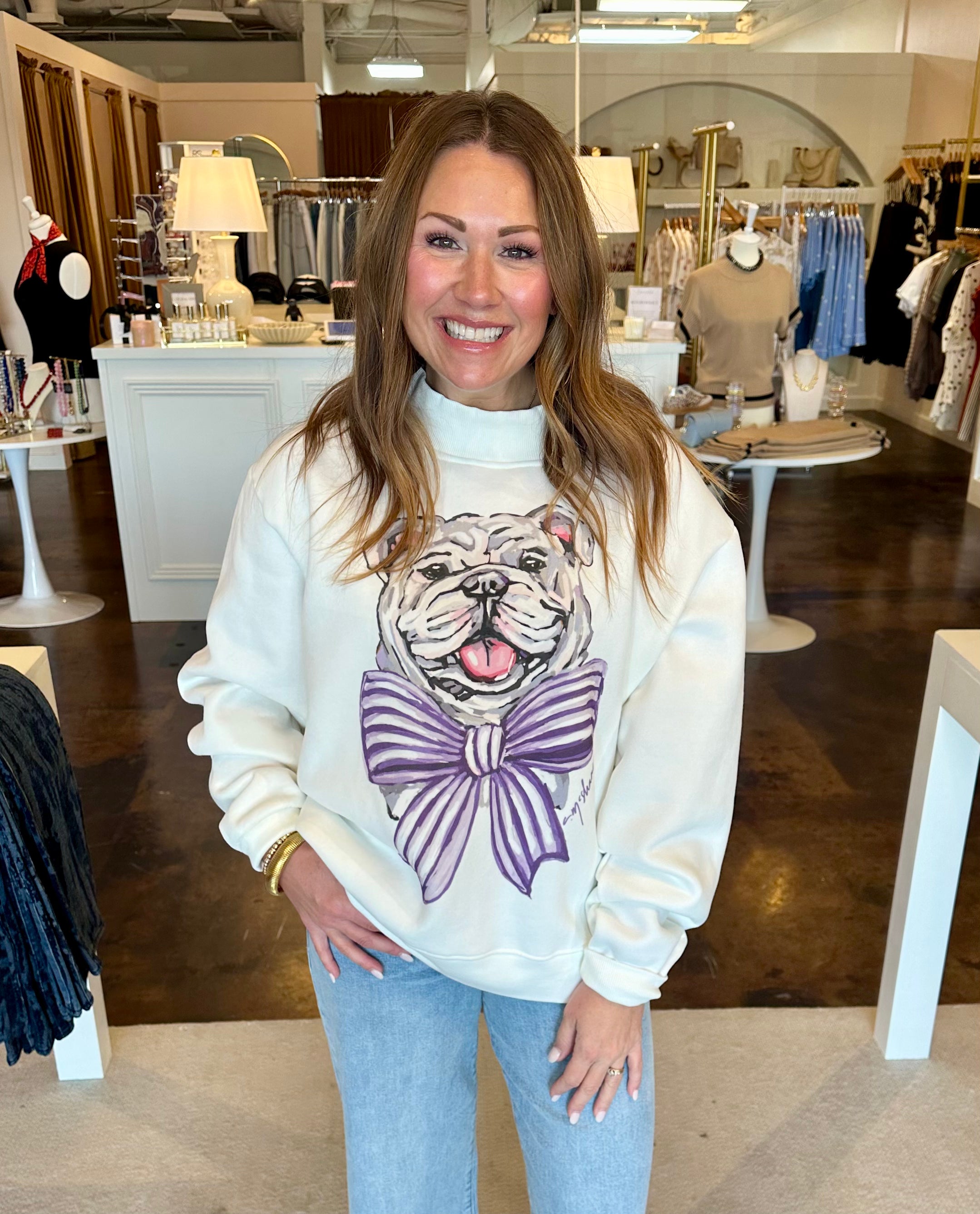 Bulldog Love Mockneck-OS