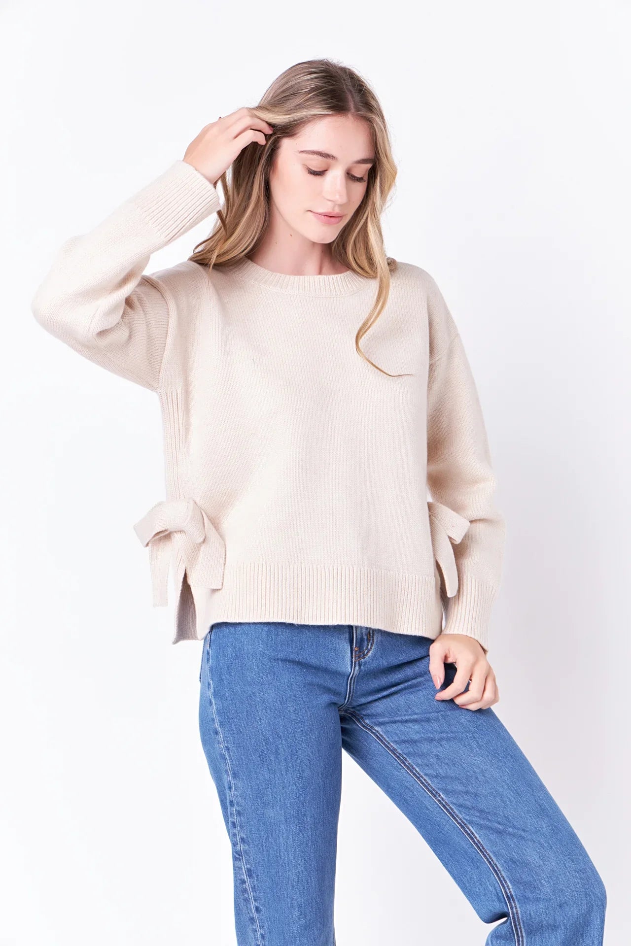 Side Tie Sweater-Small