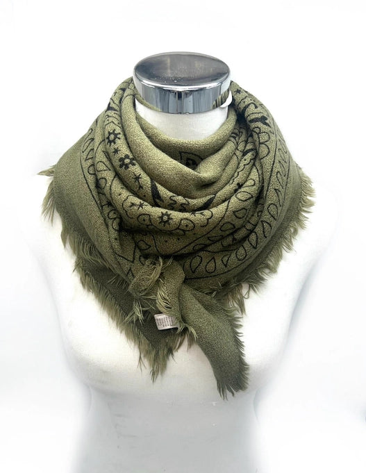 Tracy Bandana Scarf-Khaki Green