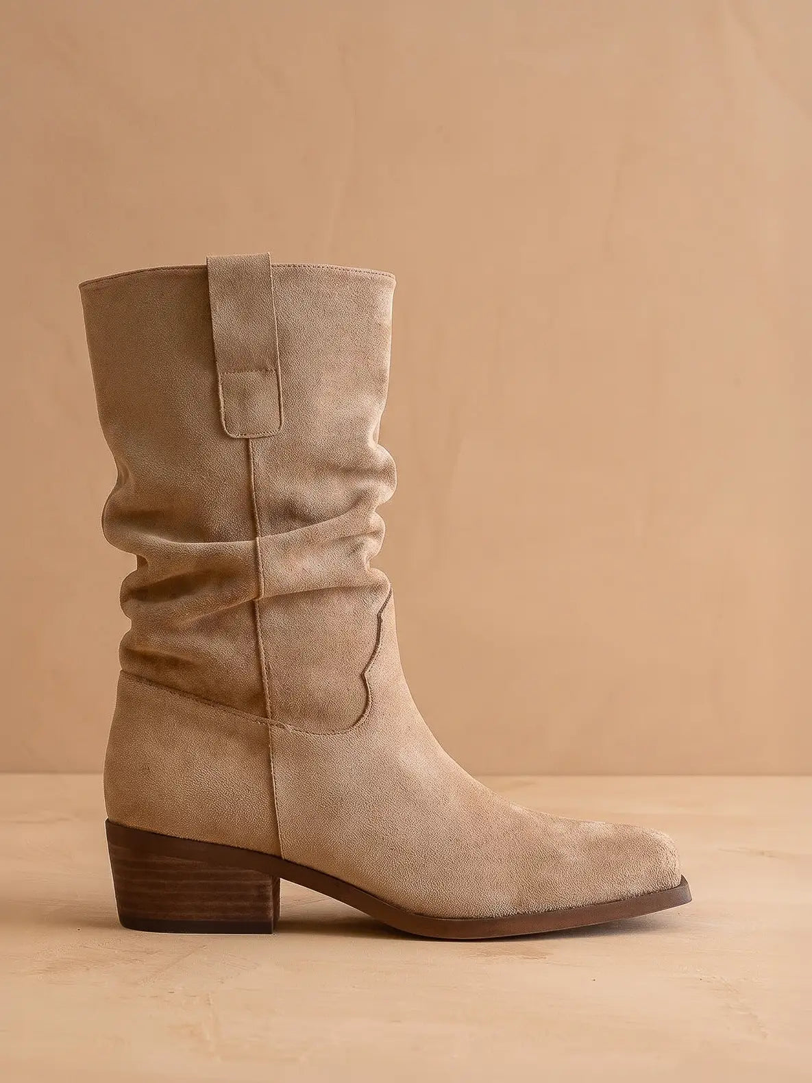The Harrison Slouch Boot-Almond