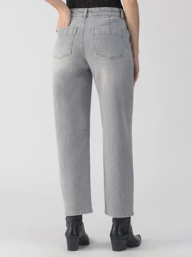 Twisted Seam Barrel Jean-Grey Mist