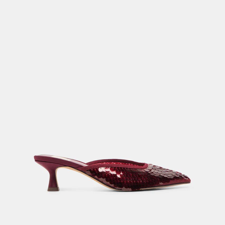 Cleo Sequin Heel-Cranberry
