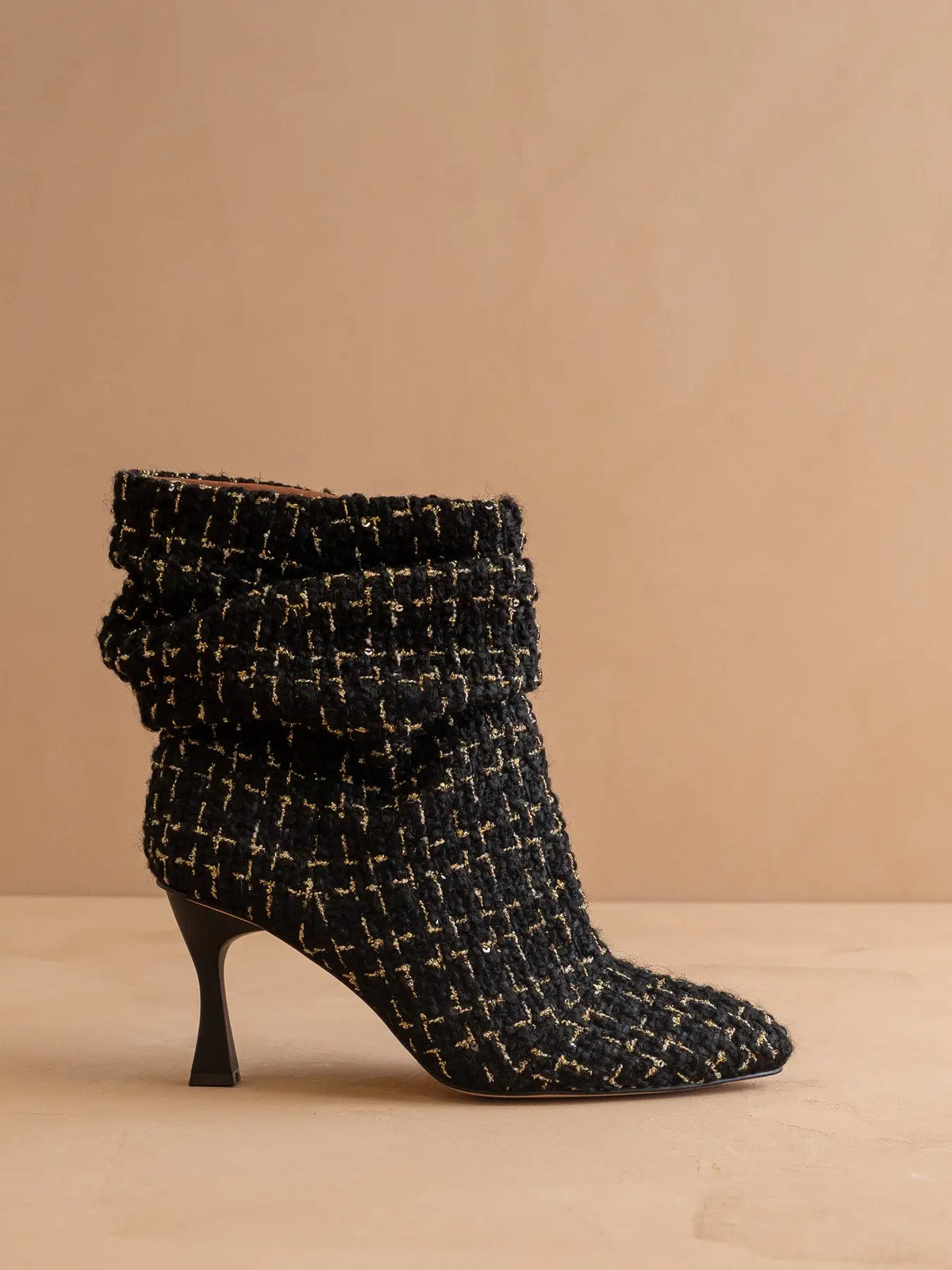 The Gina Black Tweed Boot