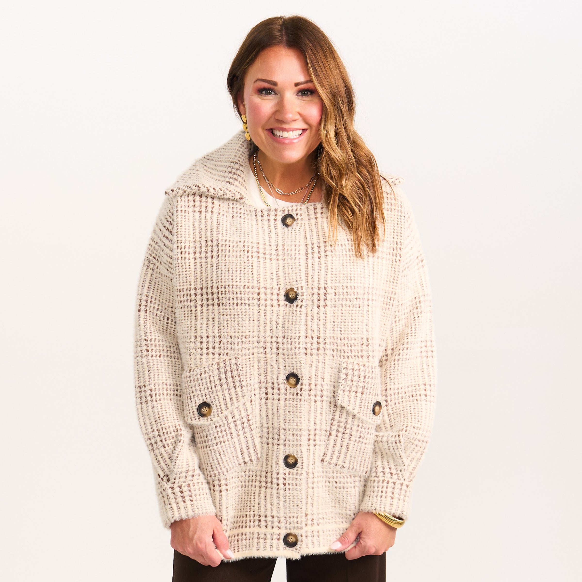 Lola Plaid Sweater Jacket