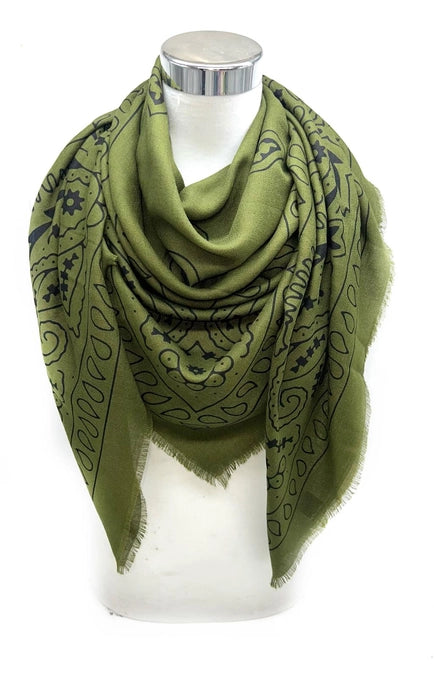 Madelyn Bandana Scarf-Olive