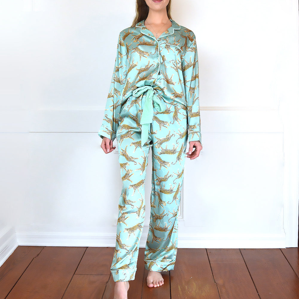 Sage Leopard PJ Set